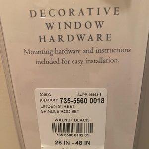 JCPenney Linden Street curtain rods. Set of 2 - never out of the package.